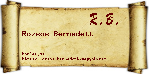 Rozsos Bernadett névjegykártya